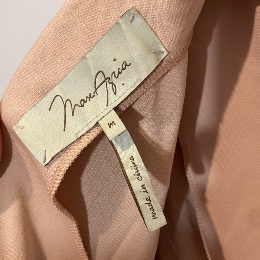 ✨Max Azria 3/4 Sleeve Pleated Formal Nude Dress - Picture 6 of 7